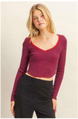 Wide V Stripe Crop