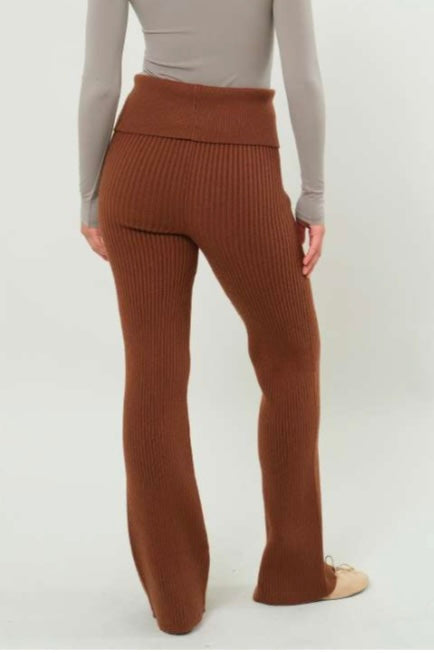 Ribbed Fold Over Pants
