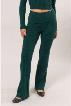 Ribbed Fold Over Pants