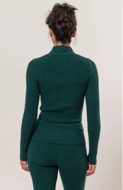 Half Zip Rib Sweater