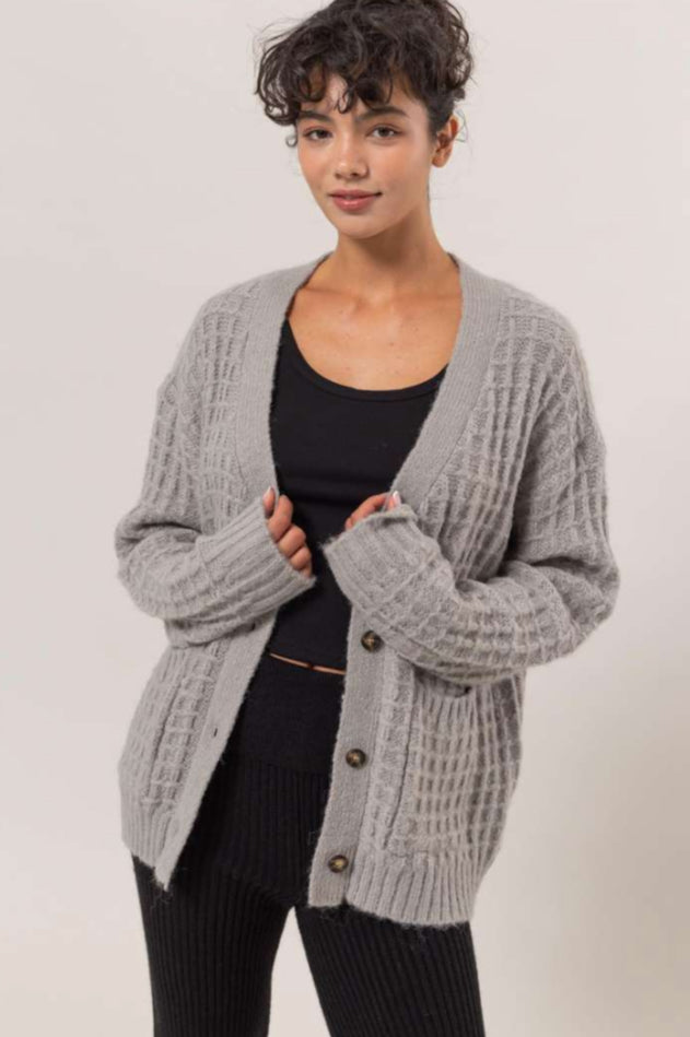 Waffle Knit Cardi