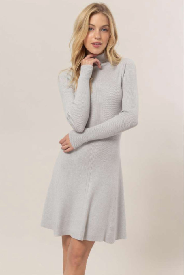 Gray Mock Sweater Dress