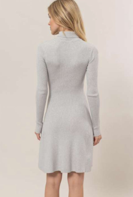 Gray Mock Sweater Dress