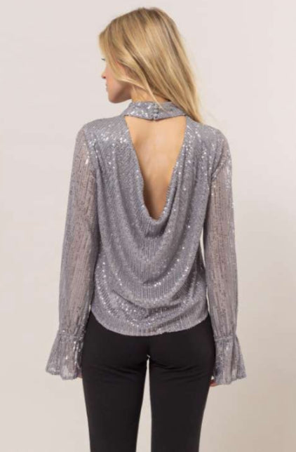 Silver Sequin Blouse