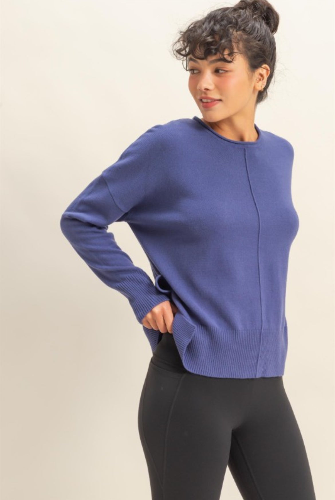 Indigo Accent Seam Sweater