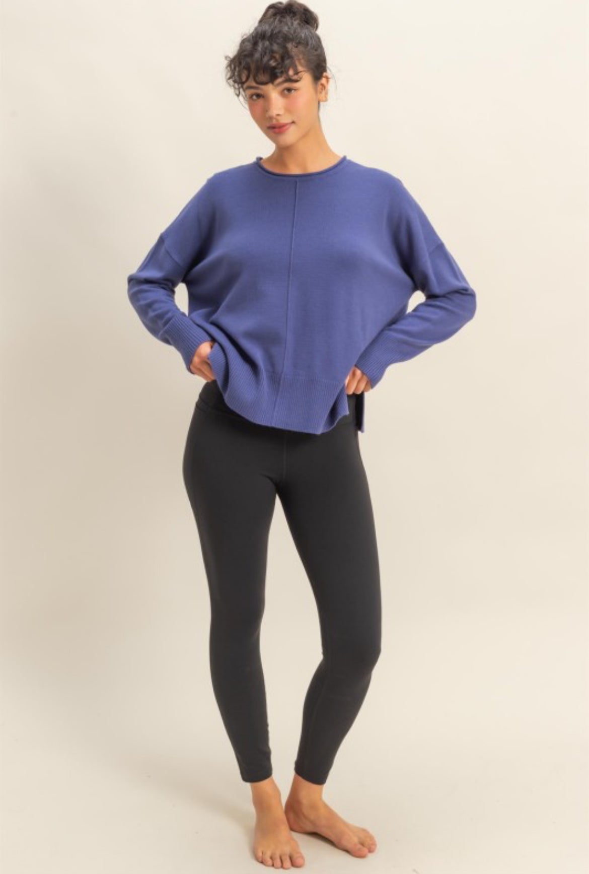Indigo Accent Seam Sweater