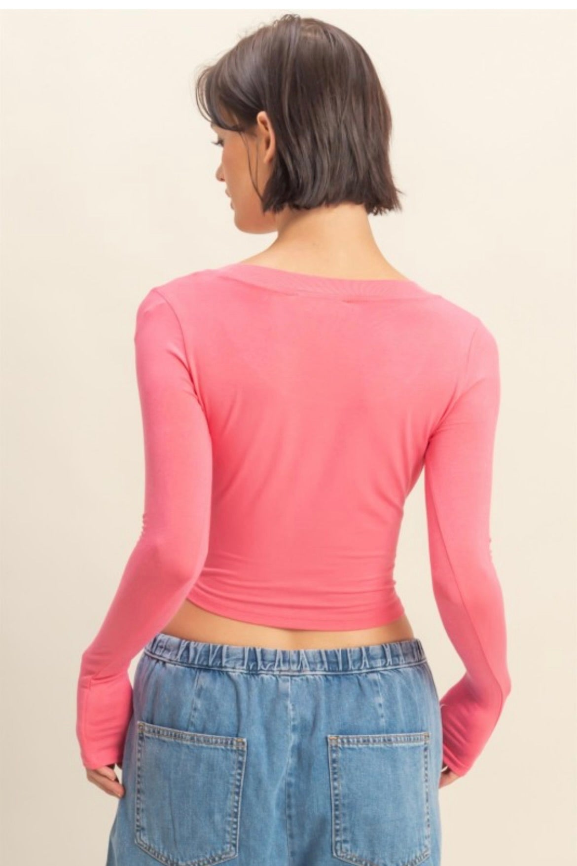 Basic Scoop Crop Long Sleeve