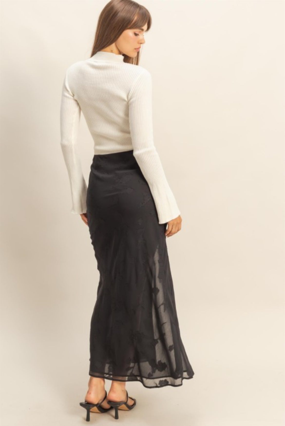 Floral Satin Tie Skirt