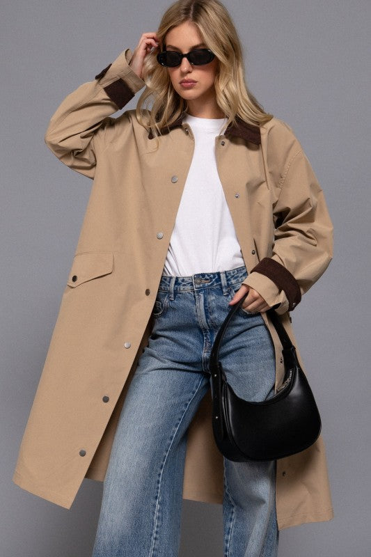 Khaki Contrast Trench