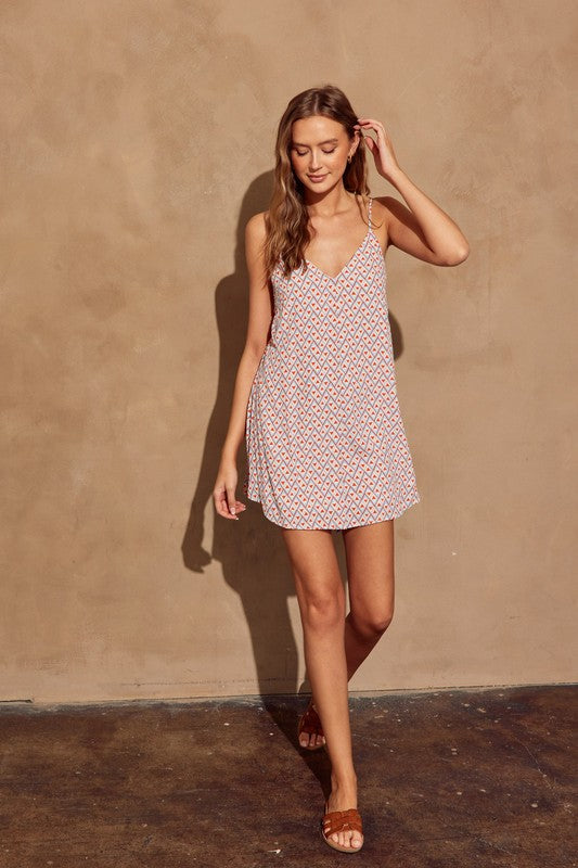 Retro Blue Triangle Romper