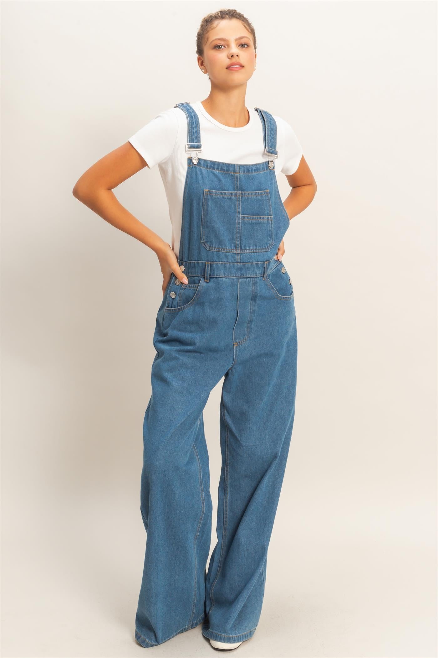 Denim Baggy Overalls
