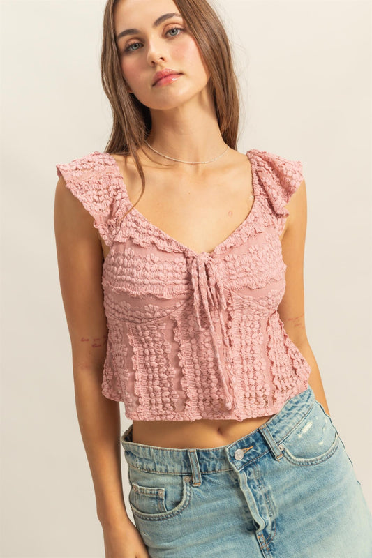 Textured Lace Crop