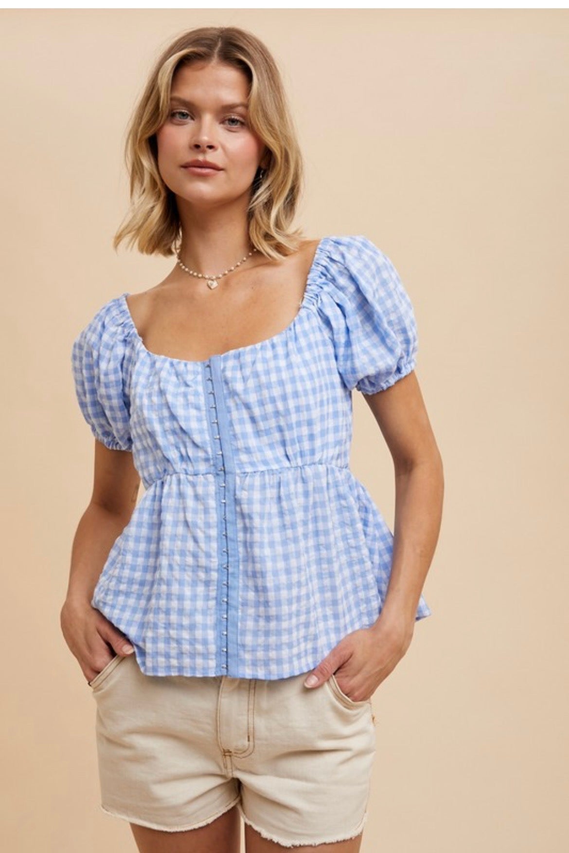 Blue Gingham Blouse