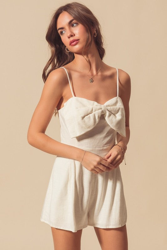 White Bow Romper
