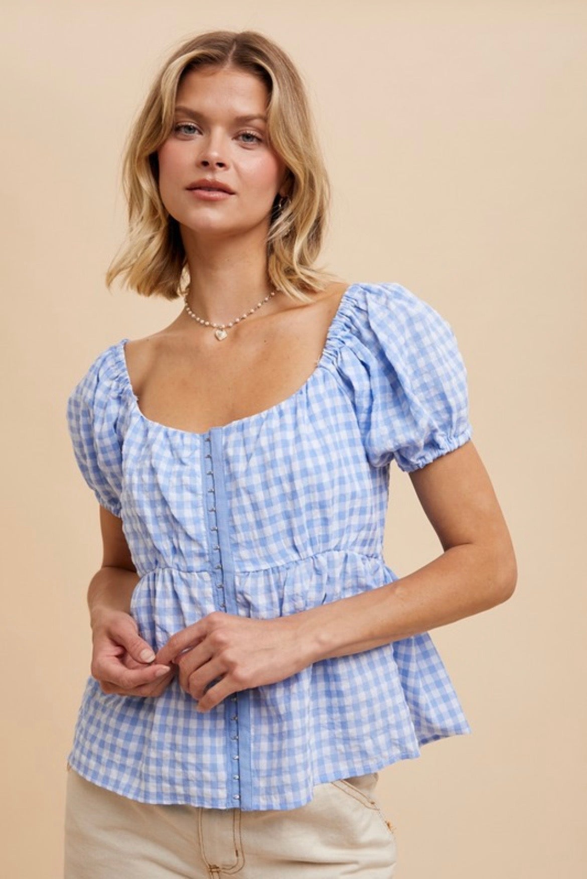 Blue Gingham Blouse