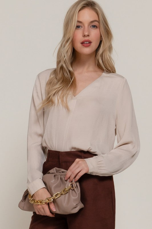 Satin Pleated Blouse