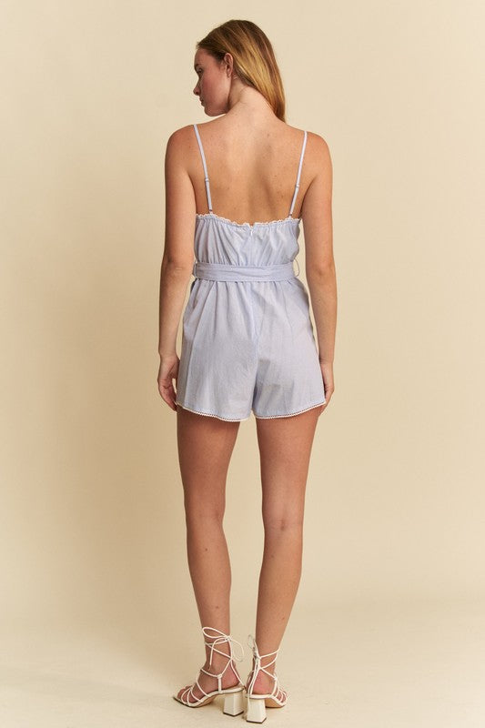 Pale Blue Stripe Romper