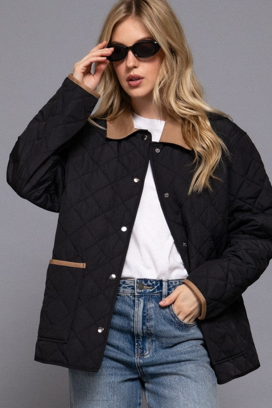 Black Jacket Contrast Lapel