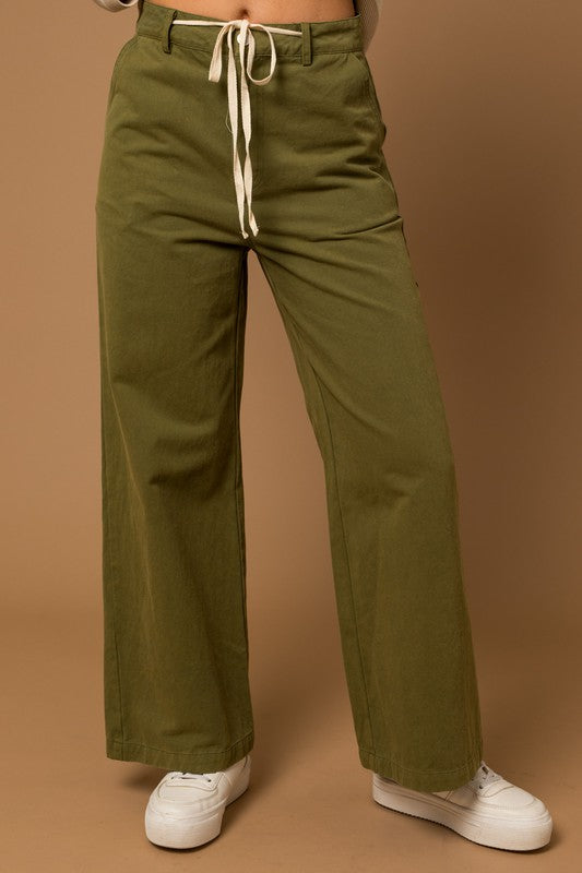 Olive Drawstring Pants