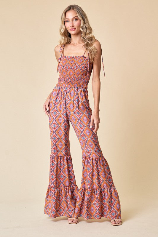 Orange Boho Jumpsuit