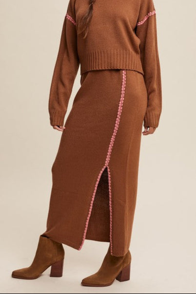 Mocha Pink Maxi Skirt