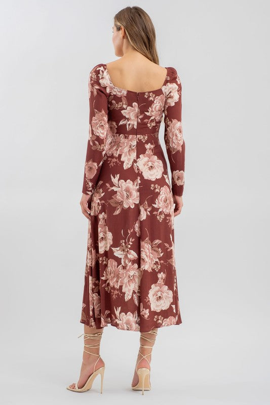 Burgundy Long Sleeve Dress