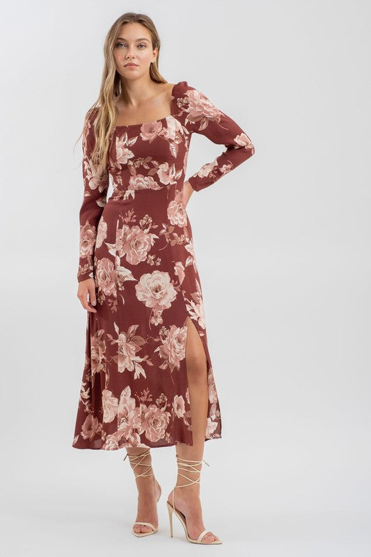 Burgundy Long Sleeve Dress