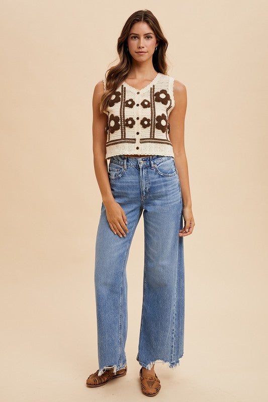 Floral Knit Vest