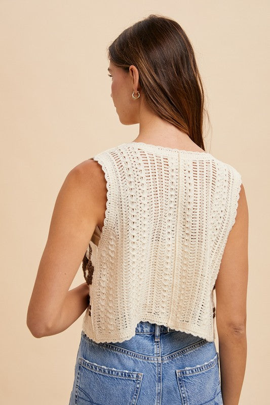Floral Knit Vest