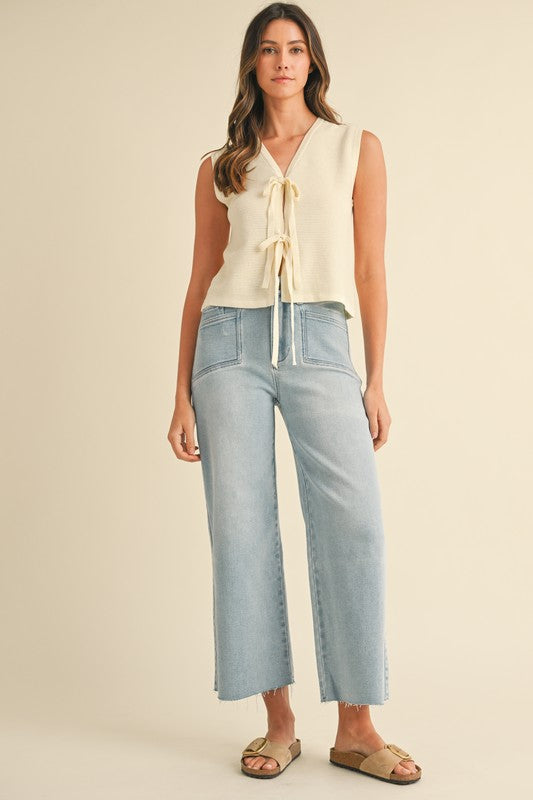 Cream Tie Vest