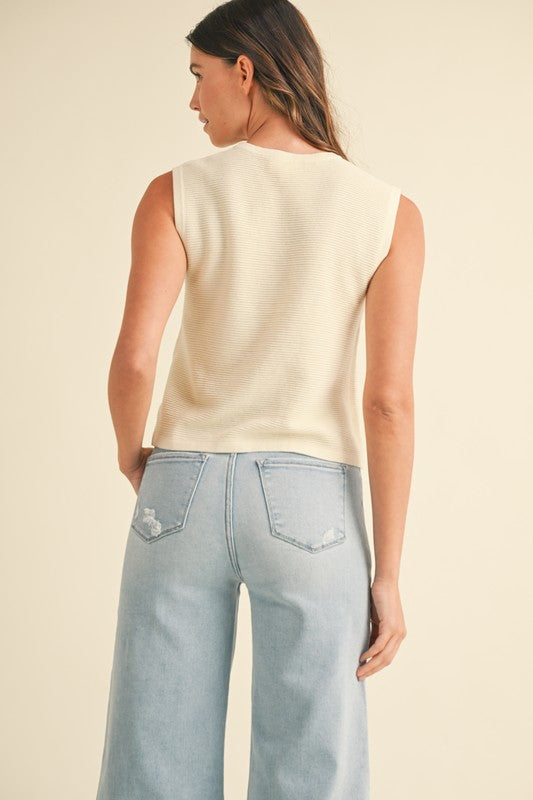 Cream Tie Vest
