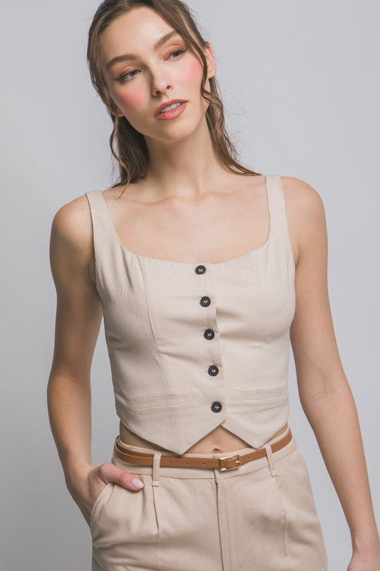 Front Button Up Tank