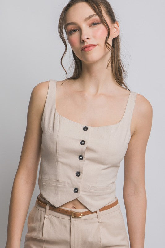 Front Button Up Tank