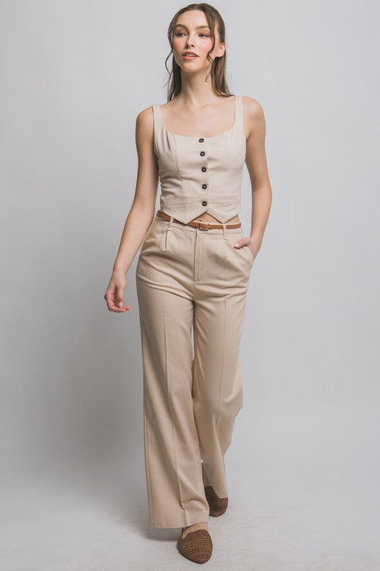 Khaki Belted Pants