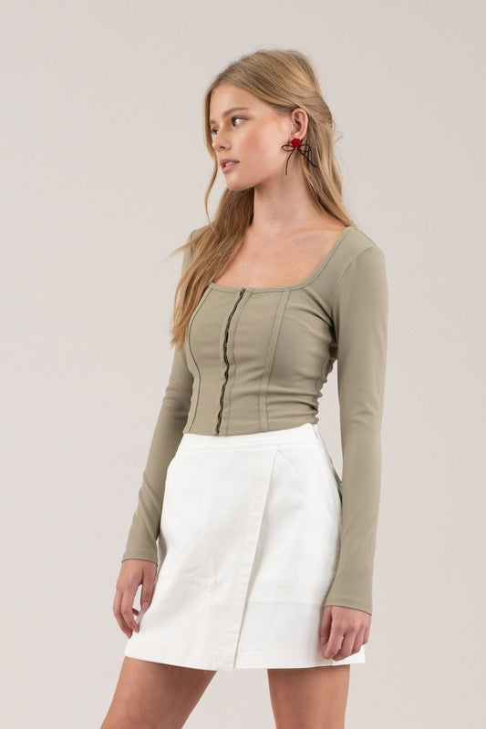 Square Hook n Eye Long Sleeve