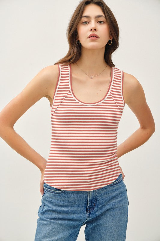 Stripe Contrast Tank