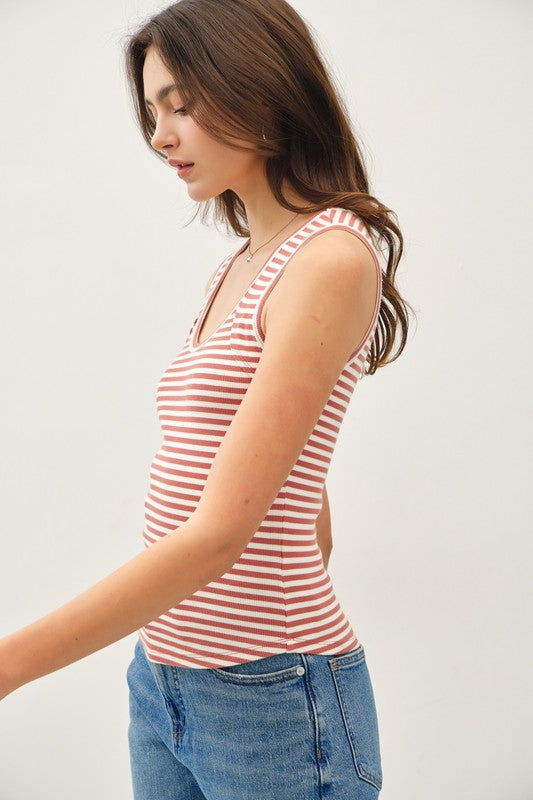 Stripe Contrast Tank