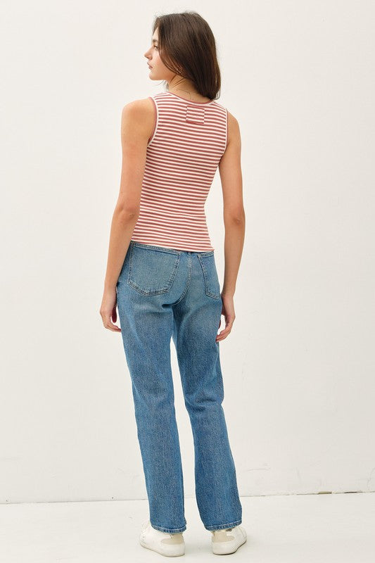 Stripe Contrast Tank