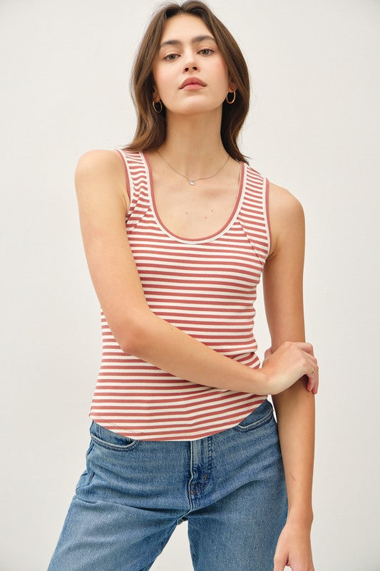 Stripe Contrast Tank