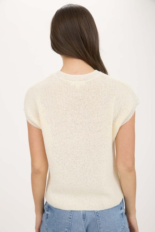 Knit Drop Shoulder Tee Sweater