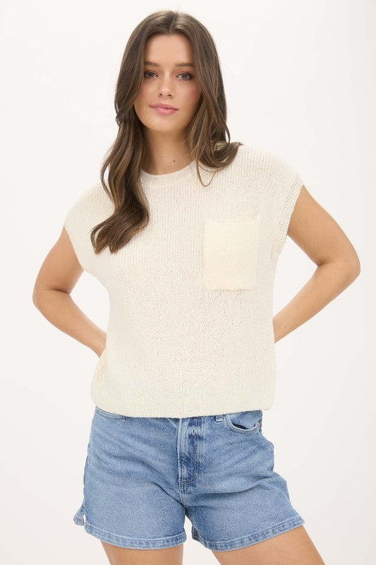Knit Drop Shoulder Tee Sweater
