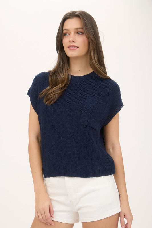 Knit Drop Shoulder Tee Sweater