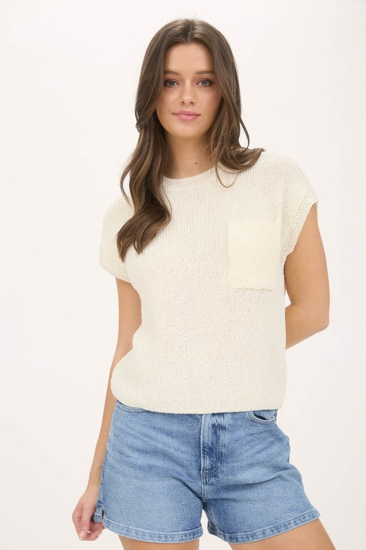 Knit Drop Shoulder Tee Sweater