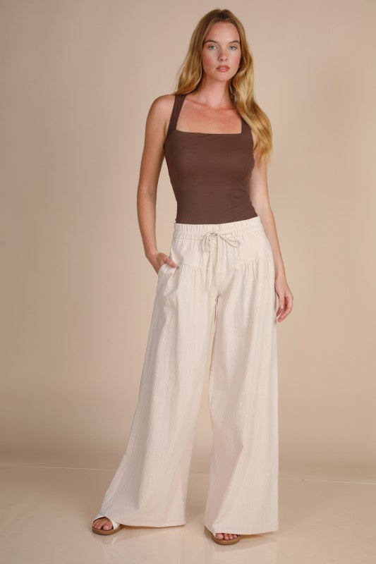 Taupe Pintuck Pants