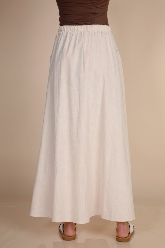 Cream Linen Pocket Maxi