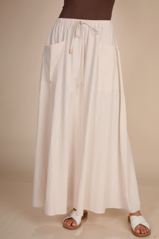 Cream Linen Pocket Maxi