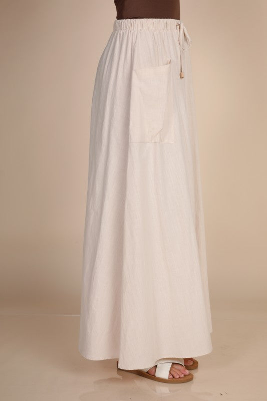 Cream Linen Pocket Maxi