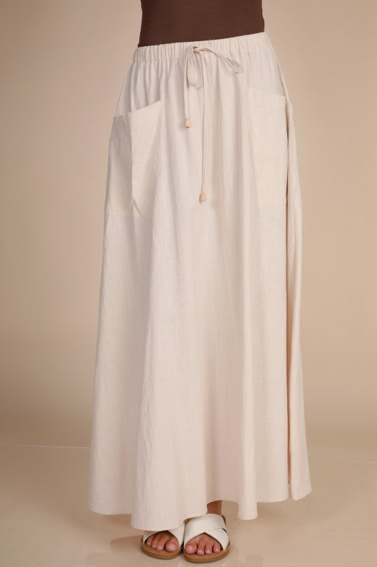 Cream Linen Pocket Maxi