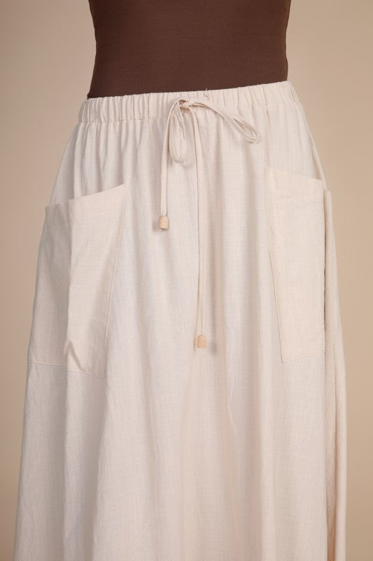 Cream Linen Pocket Maxi
