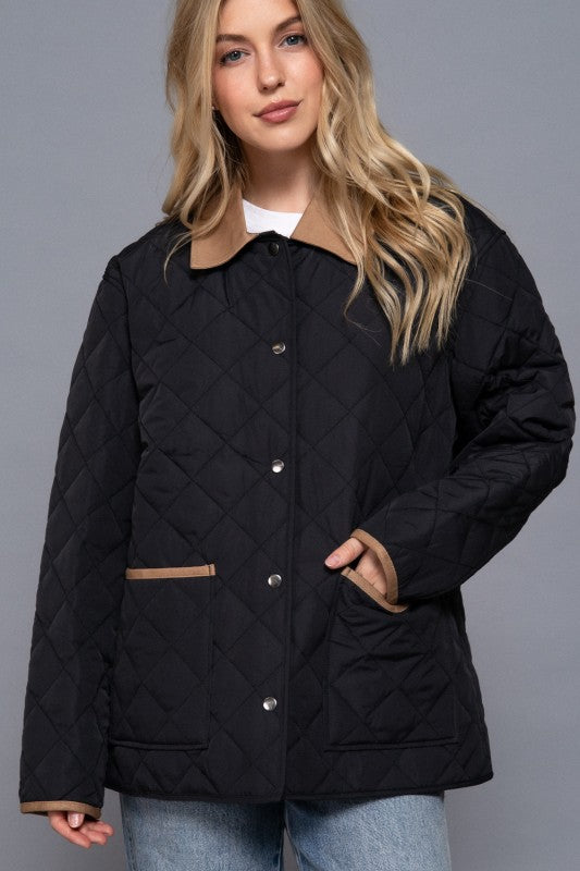 Black Jacket Contrast Lapel